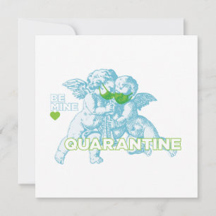 Quarantäne Cupid Valentine Square Card. Sei meins. Feiertagskarte