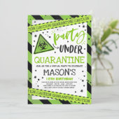 Quarantäne der Einladung zur Geburtstagspartei Vir (Stehend Vorderseite)