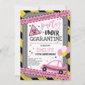 Quarantäne Drive-by-Geburtstagsparade Einladung (Vorderseite)