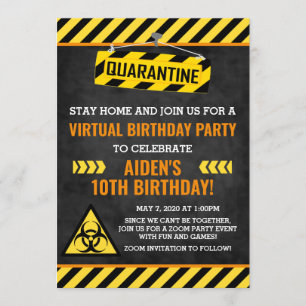 Quarantäne Einladung zum Geburtstag, Kind Spaß Fun
