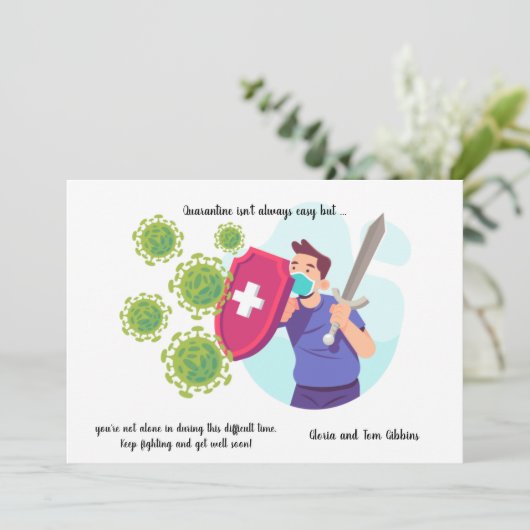 Quarantäne Ermutigung Get Well Card Ankündigung (Stehend Vorderseite)