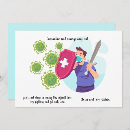 Quarantäne Ermutigung Get Well Card Ankündigung (Vorne/Hinten)