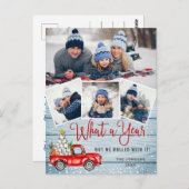 Quarantäne Frohe Weihnachten Rustic 4 FOTO Gruß Postkarte (Vorne/Hinten)