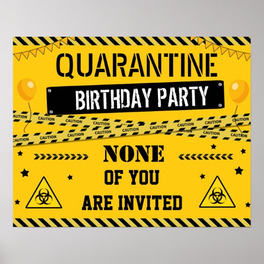 Quarantäne-Geburtstagsbanner Isolationsplakatzeich Poster (Vorne)