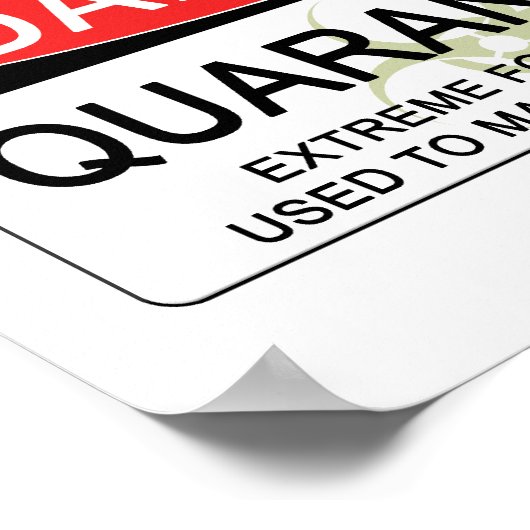Quarantäne-Gefahrenzeichen Poster (Ecke)