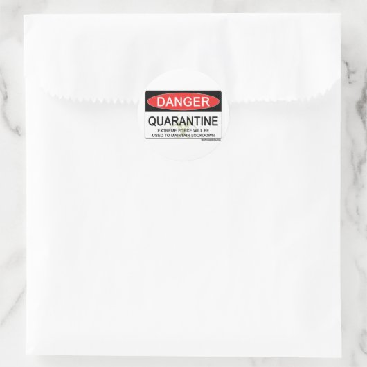 Quarantäne-Gefahrenzeichen Runder Aufkleber (Tasche)