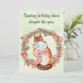 Quarantäne - Holiday Cheer trotz Jahr Feiertagskarte (Stehend Vorderseite)