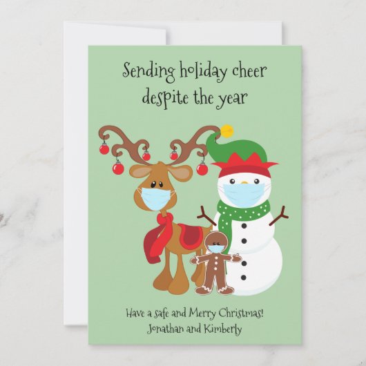 Quarantäne - Holiday Cheer trotz Jahr Feiertagskarte (Vorderseite)
