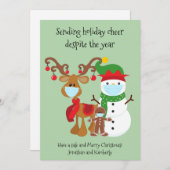 Quarantäne - Holiday Cheer trotz Jahr Feiertagskarte (Vorne/Hinten)