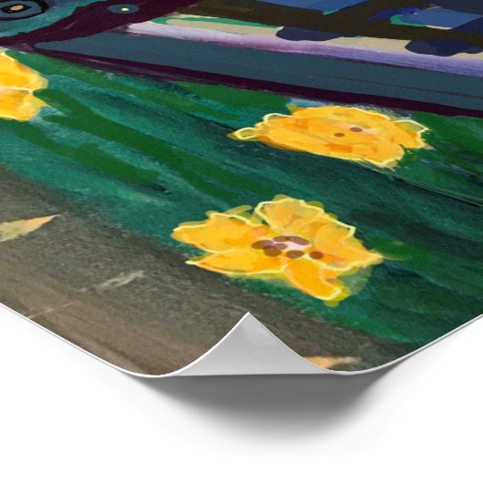 Quarantäne in West-West-Mittelpalmen und Ozean Poster (Ecke)