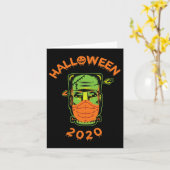 Quarantäne-o-ween frankenstein with Mask' Collecta Karte (Gelbe Blume)