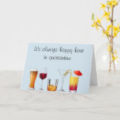 Quarantäne Social Distancing Happy Hour Karte (Gelbe Blume)