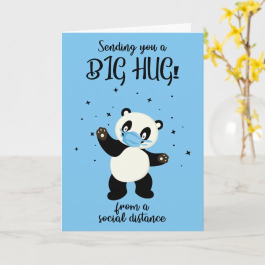 Quarantäne Social Distancing Panda Bear Hug Card Karte (Gelbe Blume)