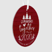 Quarantäne Together Niedlich Covid Christmas Red Ornament (Vorderseite)