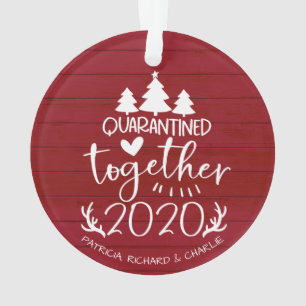 Quarantäne Together Niedlich Covid Christmas Red Ornament