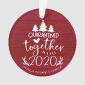 Quarantäne Together Niedlich Covid Christmas Red Ornament (Vorderseite)