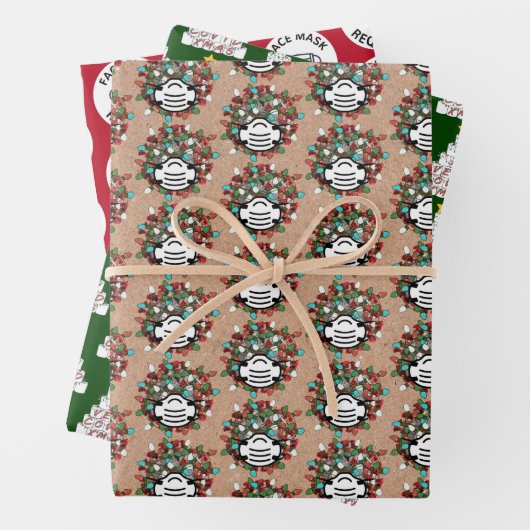 Quarantäne Trio COVID Pandemic Weihnachts-Set Gesc Geschenkpapier Set (Beispiel)