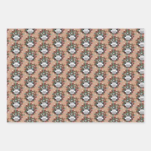 Quarantäne Trio COVID Pandemic Weihnachts-Set Gesc Geschenkpapier Set (Vorderseite)