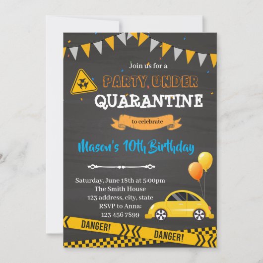 Quarantäne Virtual Birthday Einladung (Vorderseite)