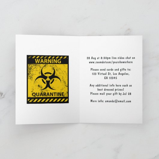 Quarantäne Virtual Birthday Party Einladung (Innenseite)