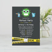 Quarantäne Virtual Birthday Party Einladung (Stehend Vorderseite)