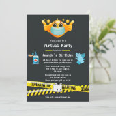 Quarantäne Virtual Birthday Party Foto Einladung (Stehend Vorderseite)