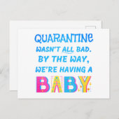 Quarantäne war nicht ganz schlecht. Wir haben eine Ankündigungspostkarte (Vorne/Hinten)