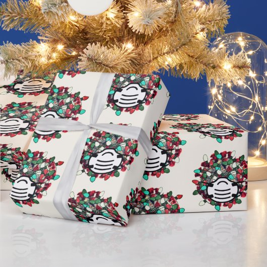 Quarantäne Weihnachts dekoriert Covid Pathogen Mas Geschenkpapier (Feiertage)