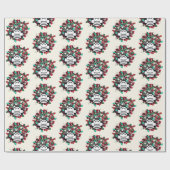 Quarantäne Weihnachts dekoriert Covid Pathogen Mas Geschenkpapier (Flach)