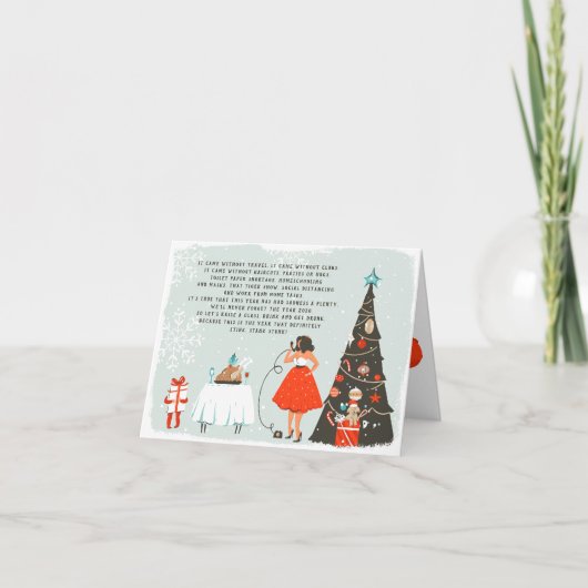 Quarantäne Weihnachtsgedicht Illustriert Holiday Karte (Vorderseite)