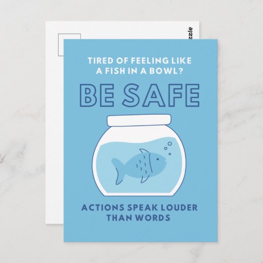 Quarantänesperre Fische in einer Schüssel werden S Postkarte (Vorne/Hinten)