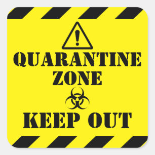 Quarantänezone Quadratischer Aufkleber