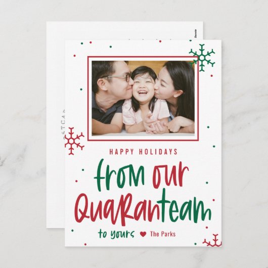 QUaranteam EDITABLE COLOR Ferienkarte Postkarte (Vorne/Hinten)