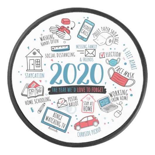 Quarantine 2020 Family Activities Eishockey Puck (Vorderseite)