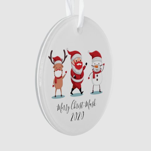 Quarantine 2020 Merry Christmask Script Weihnachte Ornament (Vorderseite)