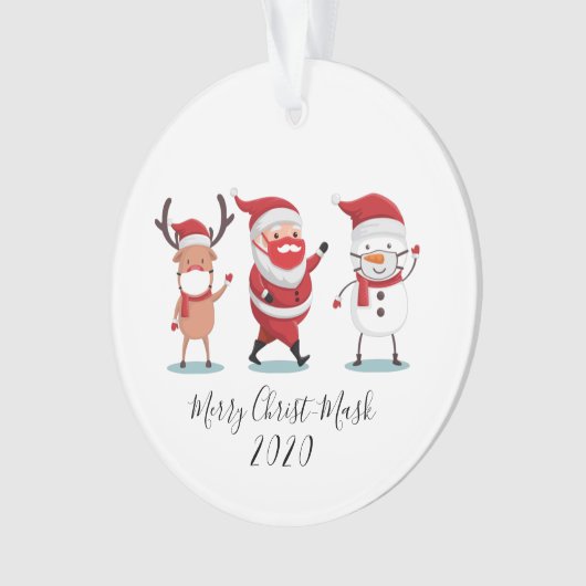 Quarantine 2020 Merry Christmask Script Weihnachte Ornament (Vorderseite)
