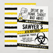 Quarantine Birthday Parade Einladung (Vorne/Hinten)