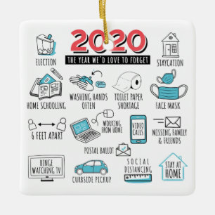 Quarantine Christmas Funny Year 2020 Commemorative Keramikornament