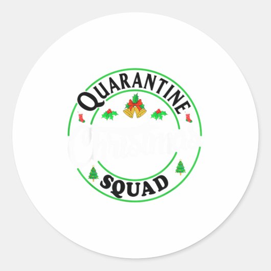 Quarantine Christmas Squad Matching Family Holiday Runder Aufkleber (Vorderseite)