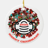 Quarantine Christmas Tree 2020 Lit Covid Pathogen Keramik Ornament (Hinten)