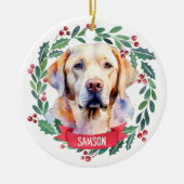 Quarantine Covid Christmas Face Mask Santa Dog Keramik Ornament (Vorne)