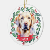 Quarantine Covid Christmas Face Mask Santa Dog Keramik Ornament (Links)