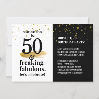 Quarantine Drive Thru 50 und Fabulous Birthday Einladung