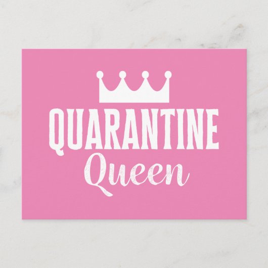 Quarantine Queen 2020 Pink Girly Virus Postkarte (Vorderseite)