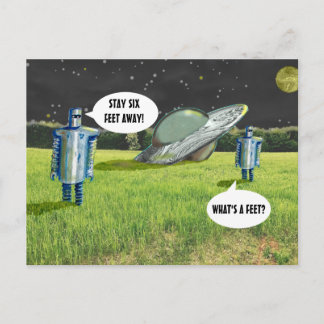 QUARANTINE SIX FEET ROBOTER VON Jetpackcorps Postkarte