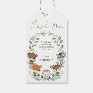 Quarantine Woodland Animals Greenery Baby Favors Geschenkanhänger