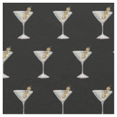 Quarantini Cocktail Muster Maske Schwarz Stoff (Nahaufnahme)
