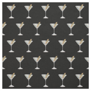 Quarantini Cocktail Muster Maske Schwarz Stoff