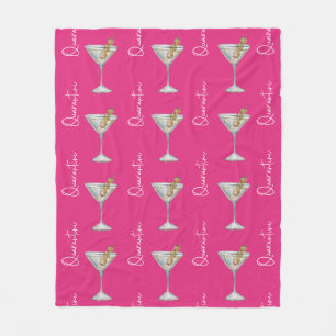 Quarantini Cocktail Muster Rosa veränderbare Farb Fleecedecke