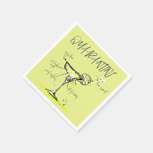 Quarantini Covid Social Isolation Cocktail Rezept Serviette (Ecke)